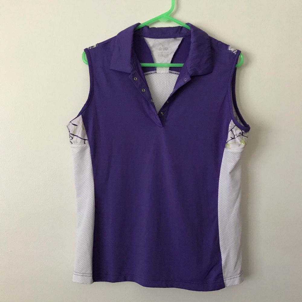 NVO sleeveless purple/white top